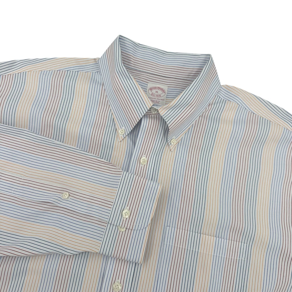 Brooks Brothers Mens XL Regular Fit Non-Iron  Striped Button Down Shirt‎
